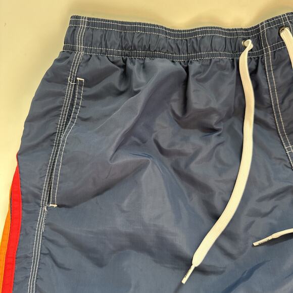 Sundek Lined Swim Trunks Shorts Boardshorts Rainbow Stripes XXXL Navy‎ Blue Surf - Picture 2 of 10